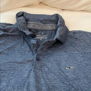 Vineyard Vines Men's Striped Navy Polo